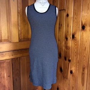 J.Crew midi Dress Navy Blue and white